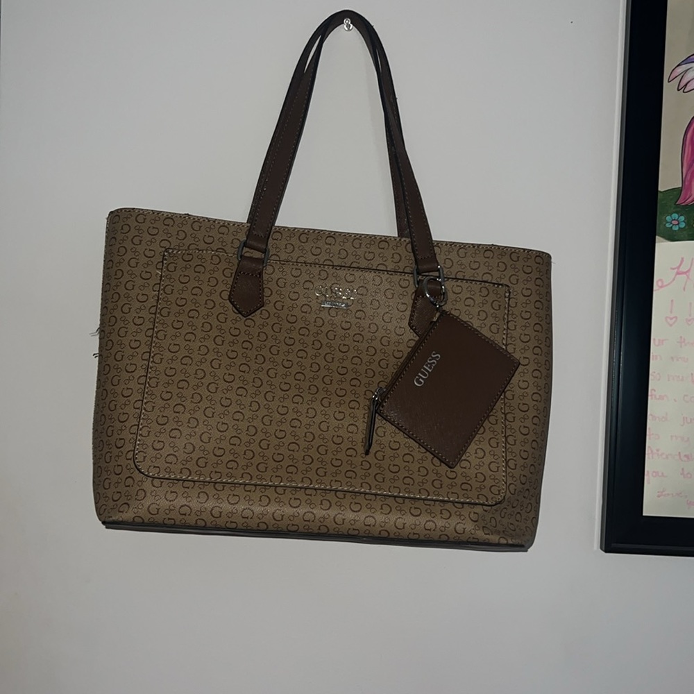 Brown Guess Purse With Matching Wallet - image 2